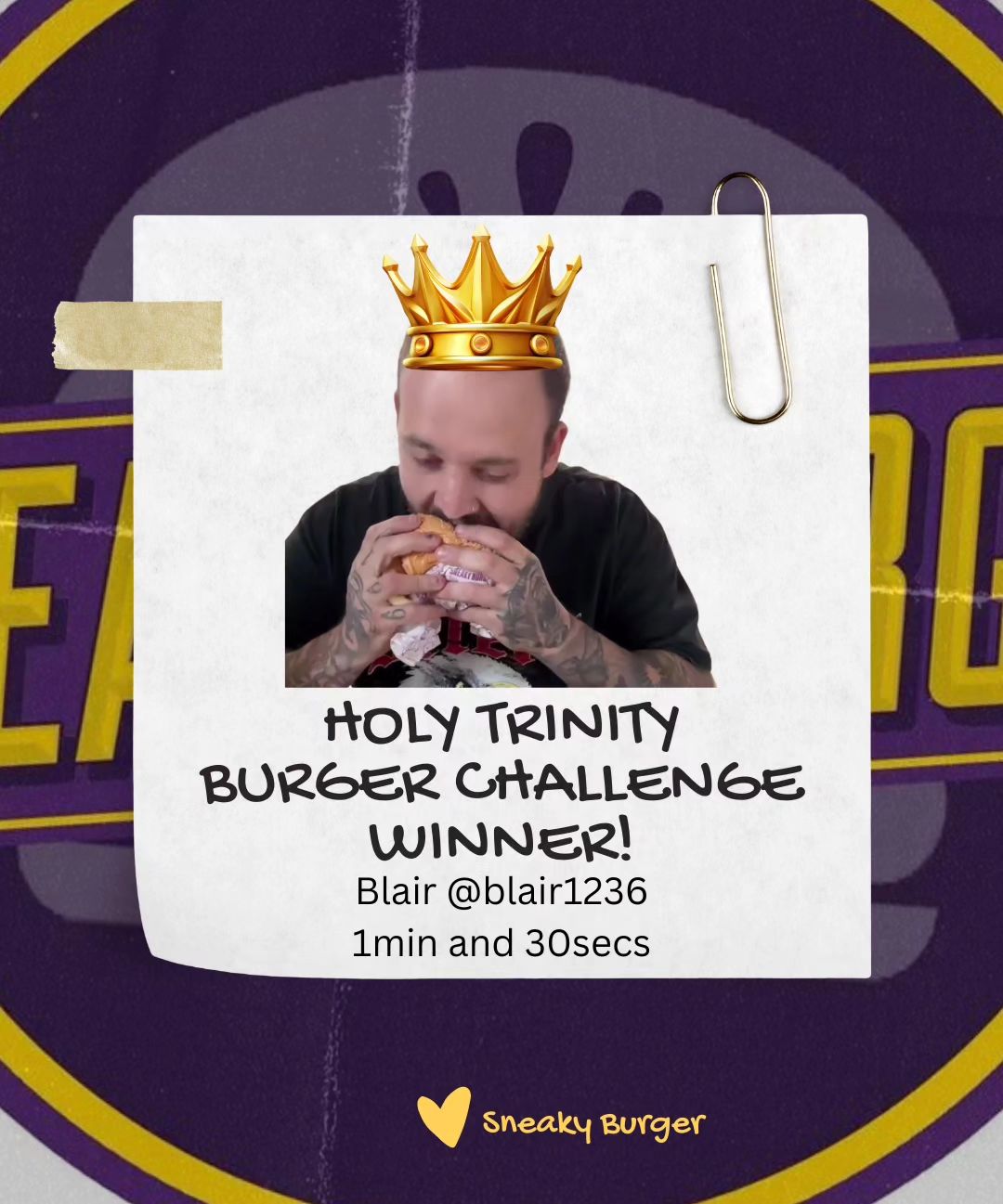 Trinity Burger Challenge winner